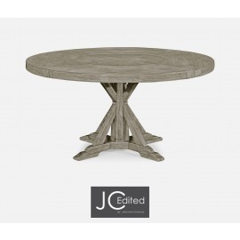 60" Circular Dining Table in Rustic Grey - JC Edited - Casually Country