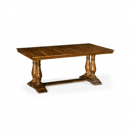 71" Country Walnut Rectangular Extending Dining Table - JC Edited - Casually Country