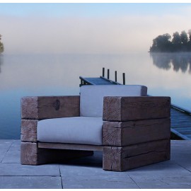 The Verbier Outdoor Club Sofa Chair - Natural English Oak