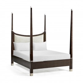 Black Eucalyptus UK Queen Bed, Upholstered in F400 - JC Modern - Belgravia
