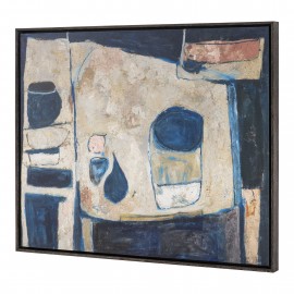 Blue Tableau Framed Canvas - Black Label Collection