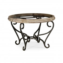 Centre Table with Wrought Iron Base - Limed - JC Edited - Artisan