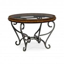 Centre Table with Wrought Iron Base - Walnut - JC Edited - Artisan