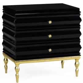 Chest of Drawers Ripple Black Lacquer - JC Modern - Eclectic