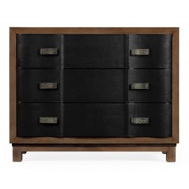 Chest of Drawers with Black Leather Inlay - JC Modern - Eclectic