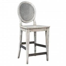 Clarion Aged White Counter Stool - Uttermost Collection