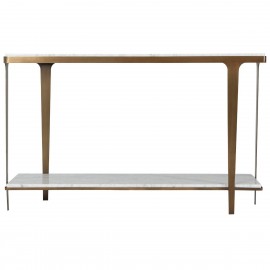 Cordell Console Table in White & Brass - Theodore Alexander Collection