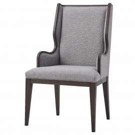 Della Dining Chair with Arms in Matrix Pewter - TA Studio No.1 Collection