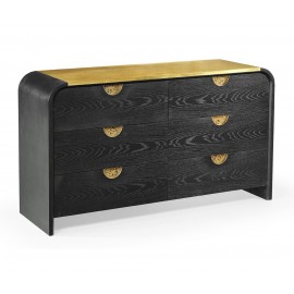 Ebonised Oak Curved Dresser with 6 Drawers - JC Modern - Fusion