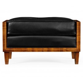 Footstool Mid Century in Black Leather - JC Modern - Cosmo