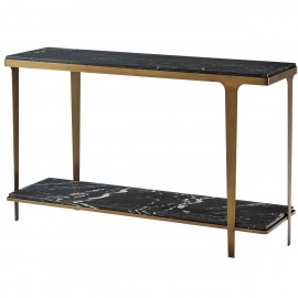 Gennaro Console Table in Black & Brass - Theodore Alexander Collection