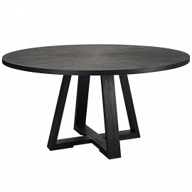 Gidran Round Black Dining Table - Uttermost Collection
