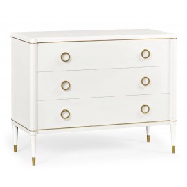 Large Chest of Drawers Painted Ivory - JC Modern - Eclectic