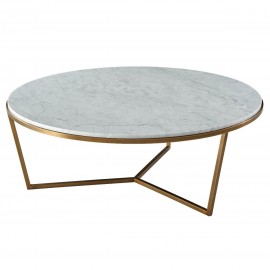 Large Round Coffee Table Fisher in Marble & Brass - TA Studio No.4 Collection