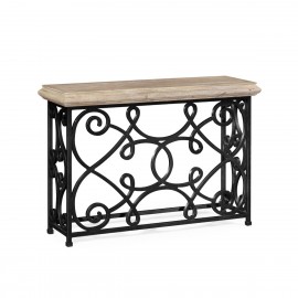 Small Console Table Wrought Iron - Limed - JC Edited - Artisan