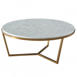 Small Round Coffee Table Fisher in Marble & Brass- TA Studio No.4 Collection