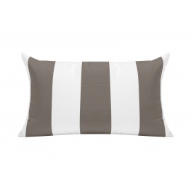 Taupe/White Cabana Outdoor Cushion - 50x30cm