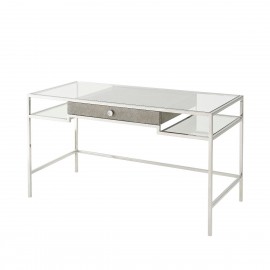 Tintagel Desk in Grey Blue Eggshell - Vanucci Eclectics Collection