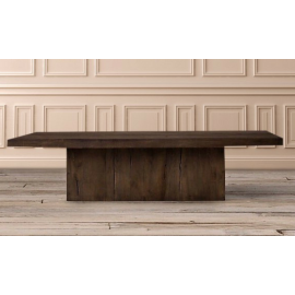 The Chichester Pine Plinth Square Coffee Table – Brown Finish