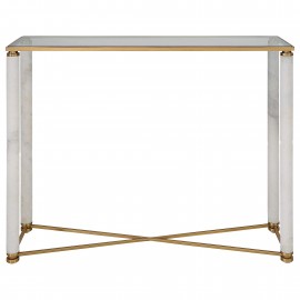 White Pillar Console Table - Black Label Collection