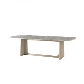 Wooden Dining Table Marble Top Large - Repose Collection