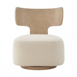 Wooden Upholstered Swivel Chair - Repose Collection