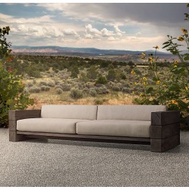 The Verbier Outdoor Bespoke Four Seated Sofa - Brown - English Oak