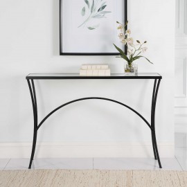Alayna Black Metal & Glass Console Table - Uttermost Collection