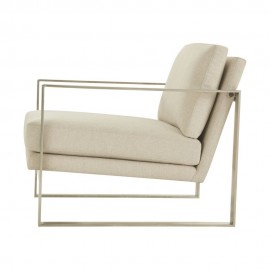 Bower Club Chair in Kendal Linen with Stainless Steel Leg - TA Studio No.1 Collection