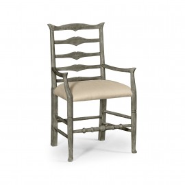 Casual Ladder Back Arm Chair in Mazo - Antique Dark grey - JC Edited - Casually Country