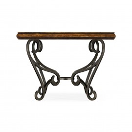 Centre Table with Wrought Iron Base - Walnut - JC Edited - Artisan