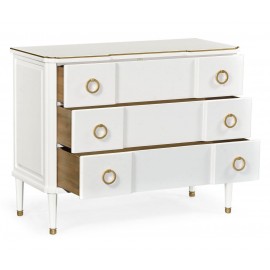 Chest of 3 Drawers Painted Ivory - JC Modern - Eclectic