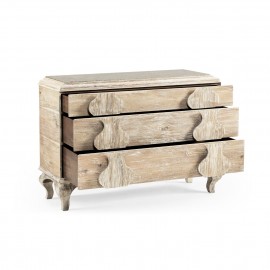 Chest of Drawers Eclectic with Marble Top - Limed Acacia - JC Edited - Artisan