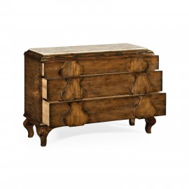 Chest of Drawers Eclectic with Marble Top - Rustic Walnut - JC Edited - Artisan