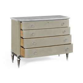 Chest of Drawers in Grey Leather - JC Modern - Eclectic
