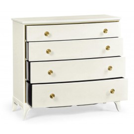 Chest of Four Drawers Crackle Ceramic Lacquer - JC Modern - Eclectic