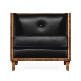 Club Chair Mid Century in Black Leather - JC Modern - Cosmo