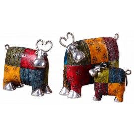 Colorful Cows Metal Figurines, Set/3 - Uttermost Collection