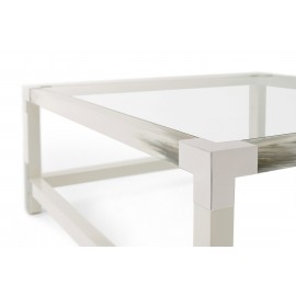 Cutting Edge Square Coffee Table in White - Vanucci Eclectics Collection