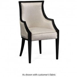 Dining Chair with Arms Smoked Grey Eucalyptus in COM - JC Modern - Eclectic
