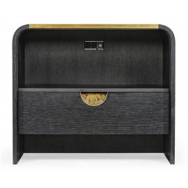 Ebonised Oak Curved Bedside Cabinet - JC Modern - Fusion