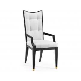 Ebonised Oak Dining Armchair with Brass Feet - COM - JC Modern - Fusion