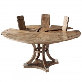 Extendable Round Dining Table Devereaux in Echo Oak - Echoes Collection