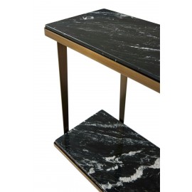 Gennaro Console Table in Black & Brass - Theodore Alexander Collection