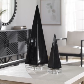 Great Pyramids Sculpture In Black, S/2 - Uttermost Collection