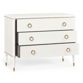 Large Chest of Drawers Painted Ivory - JC Modern - Eclectic