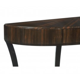 Large Demilune Console Table with Drawer - JC Modern - Ebony