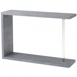 Phenomenon Console Table in Faux Shagreen - Theodore Alexander Collection