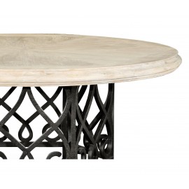 Round Dining Table Wrought Iron - Limed - JC Edited - Artisan