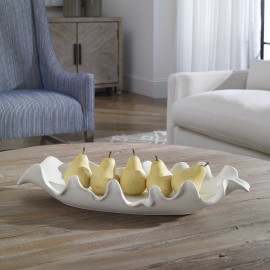 Ruffled Feathers Modern White Bowl - Uttermost Collection
